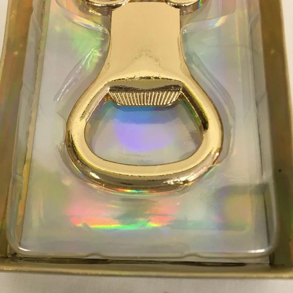 80th birthday anniversary celebration party bottle opener gold tone rhinestones